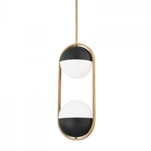 Troy Willard 2 Light Pendant Model: F9922-PBR/SBK
