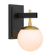 Varaluz Allie 1 Light Bath Blac Satin Brass Model: 352B01BLSB