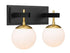 Varaluz Allie 2 Light Bath Blac Satin Brass Model: 352B02BLSB