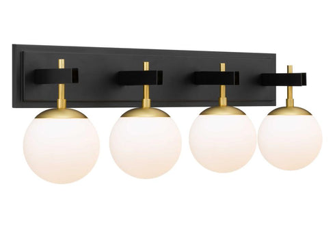 Varaluz Allie 4 Light Bath Blac Satin Brass Model: 352B04BLSB