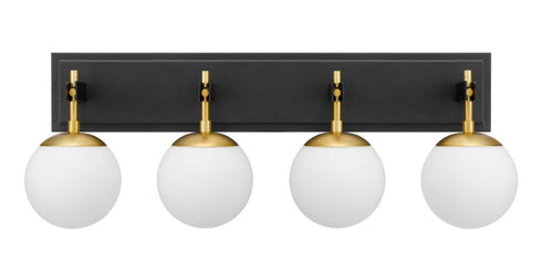 Varaluz Allie 4 Light Bath Blac Satin Brass Model: 352B04BLSB