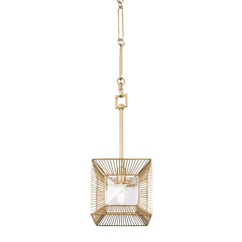 Varaluz Arcade 1 Light Mini Pendant French Gold Model: 366M01FG
