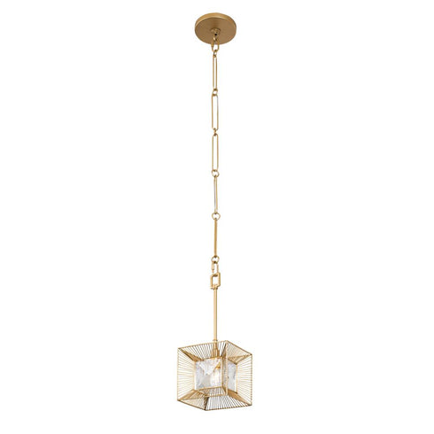 Varaluz Arcade 1 Light Mini Pendant French Gold Model: 366M01FG
