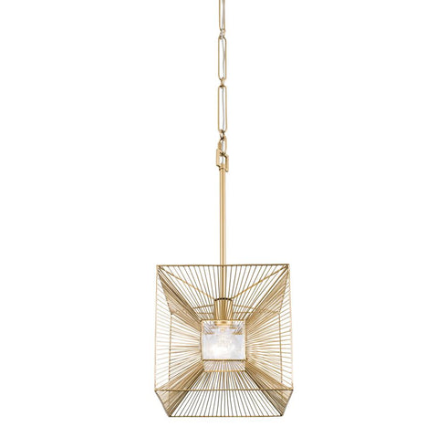 Varaluz Arcade 1 Light Pendant French Gold Model: 366P01FG