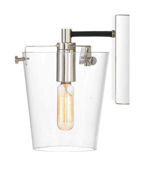 Varaluz Arlo 1 Light Bath Blac Polished Nickel Model: 351B01BLPN