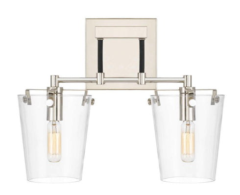 Varaluz Arlo 2 Light Wall Blac Polished Nickel Model: 351K02BLPN