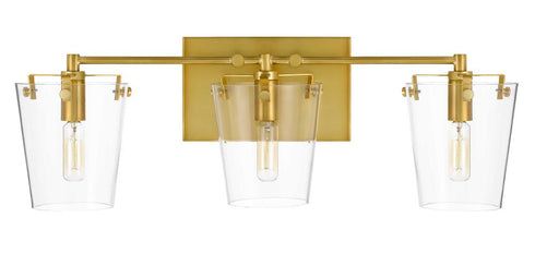 Varaluz Arlo 3 Light Bath Blac Satin Brass Model: 351B03BLSB