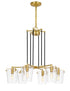 Varaluz Arlo 6 Light Chandelier Blac Brass Model: 351C06BLSB