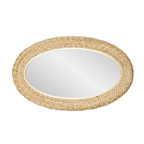 Varaluz Athena 24x40 Oval Wall Mirror French Gol Natural Seagrass in French Gold/Natural Seagrass Finish Model: 457MI24FGN