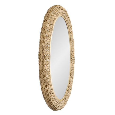 Varaluz Athena 24x40 Oval Wall Mirror French Gol Natural Seagrass in French Gold/Natural Seagrass Finish Model: 457MI24FGN