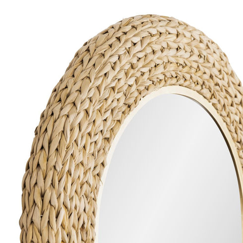 Varaluz Athena 24x40 Oval Wall Mirror French Gol Natural Seagrass in French Gold/Natural Seagrass Finish Model: 457MI24FGN