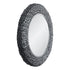 Varaluz Athena 30 in Round Wall Mirror Matte Blac Black Seagrass in Matte Black/Black Seagrass Finish Model: 457MI30MBB