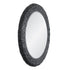 Varaluz Athena 40 in Round Wall Mirror Matte Blac Black Seagrass in Matte Black/Black Seagrass Finish Model: 457MI40MBB