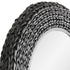 Varaluz Athena 40 in Round Wall Mirror Matte Blac Black Seagrass in Matte Black/Black Seagrass Finish Model: 457MI40MBB