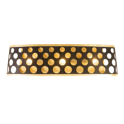 Varaluz Bailey 3 Light Bath Matte Blac French Gold Model: 346B03MBFG
