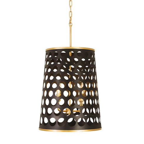 Varaluz Bailey 4 Light Foyer Pendant Matte Blac Model: 346F04MBFG