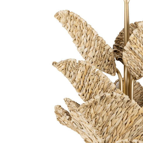 Varaluz Banana Leaf 12 Light Chandelier French Gol Natural Seagrass in French Gold/Natural Seagrass Finish Model: 901C12FGN