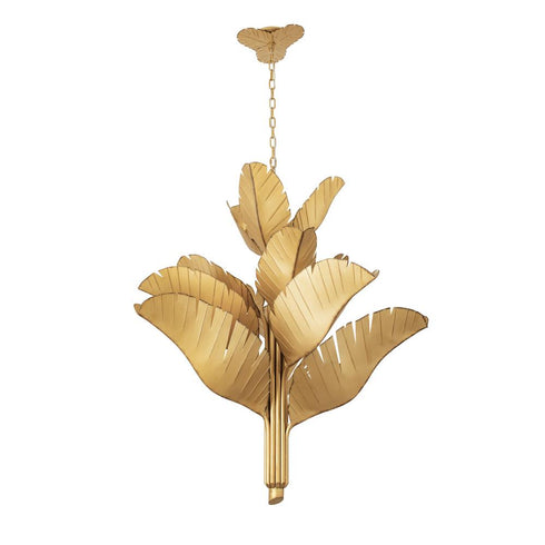 Varaluz Banana Leaf 12 Light Chandelier Gold Model: 901C12GO