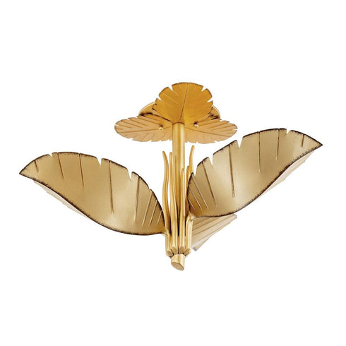 Varaluz Banana Leaf 3 Light Semi Flush Gol Dark Model: 901S03GO