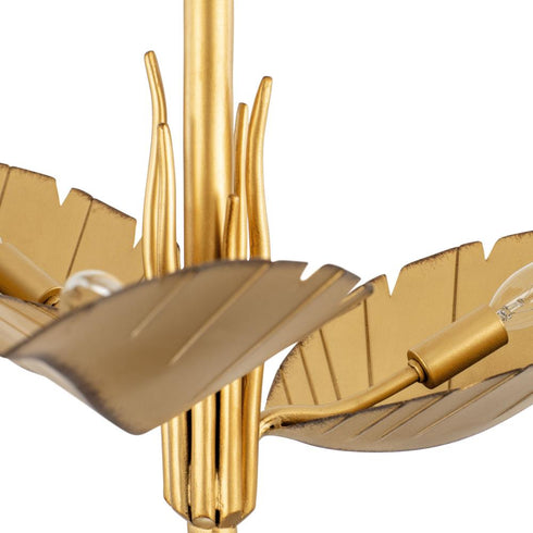 Varaluz Banana Leaf 3 Light Semi Flush Gol Dark Model: 901S03GO