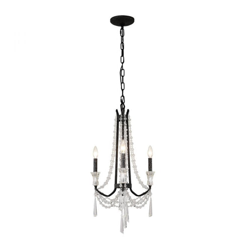 Varaluz Barcelona 3 Light Crystal Chandelier Onyx Model: 270C03OX