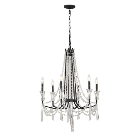 Varaluz Barcelona 6 Light Crystal Chandelier Onyx Model: 270C06OX