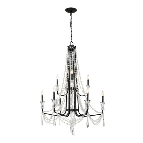 Varaluz Barcelona 9 Light 2 Tier Crystal Chandelier Model: 270C09OX