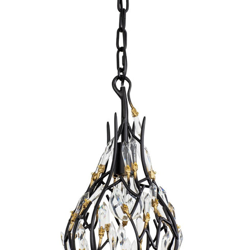 Varaluz Bask 1 Light Crystal Mini Pendant Matte Model: 271M01MBFG