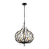 Varaluz Bask 3 Light Crystal Pendant Matte Blac Model: 271P03MBFG