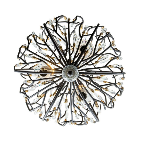 Varaluz Bask 3 Light Crystal Pendant Matte Blac Model: 271P03MBFG