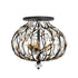 Varaluz Bask 3 Light Crystal Semi Flush Matte Blac Model: 271S03MBFG
