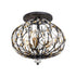 Varaluz Bask 3 Light Crystal Semi Flush Matte Blac Model: 271S03MBFG