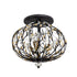 Varaluz Bask 3 Light Crystal Semi Flush Matte Blac Model: 271S03MBFG