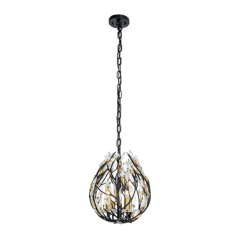Varaluz Bask 6 Light Crystal Linear Pendant Matte Model: 271N06MBFG
