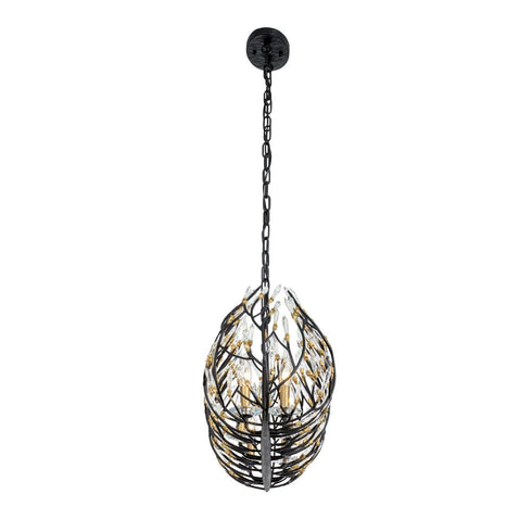 Varaluz Bask 6 Light Crystal Linear Pendant Matte Model: 271N06MBFG