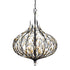 Varaluz Bask 6 Light Crystal Pendant Matte Blac Model: 271P06MBFG