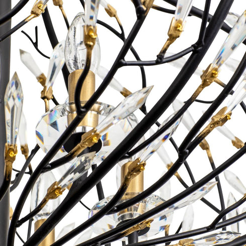 Varaluz Bask 6 Light Crystal Pendant Matte Blac Model: 271P06MBFG