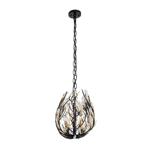 Varaluz Bask 8 Light Crystal Linear Pendant Matte Model: 271N08MBFG