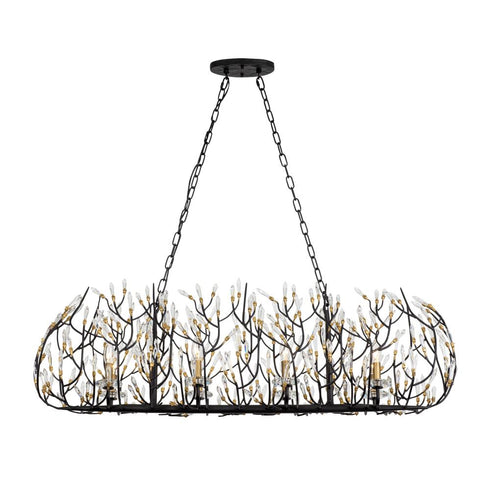 Varaluz Bask 8 Light Crystal Linear Pendant Matte Model: 271N08MBFG