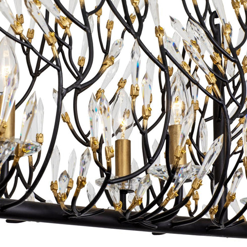 Varaluz Bask 8 Light Crystal Linear Pendant Matte Model: 271N08MBFG