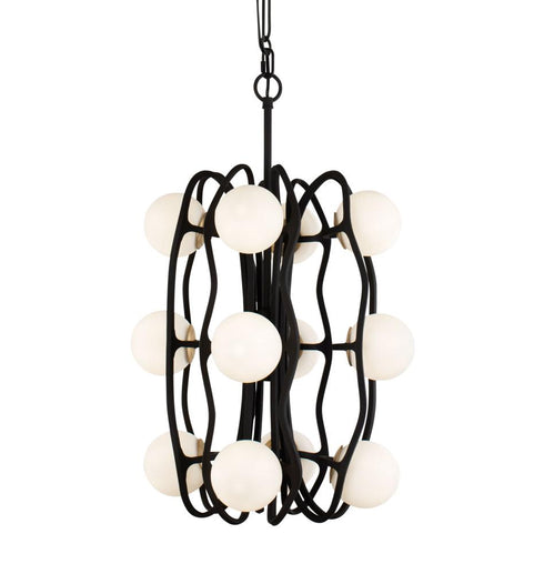 Varaluz Black Betty 12 Light Pendant Carbo French Model: 374P12CBFG