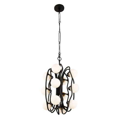 Varaluz Black Betty 12 Light Pendant Carbo French Model: 374P12CBFG