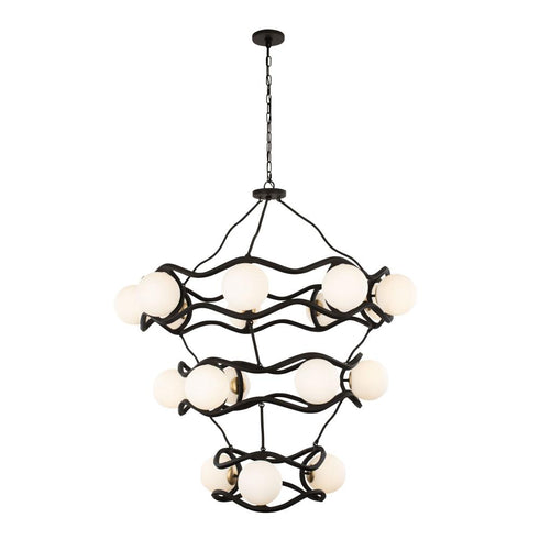 Varaluz Black Betty 18 Light 3 Tier Chandelier Model: 374C18CBFG
