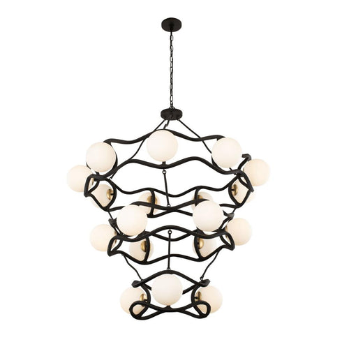 Varaluz Black Betty 18 Light 3 Tier Chandelier Model: 374C18CBFG