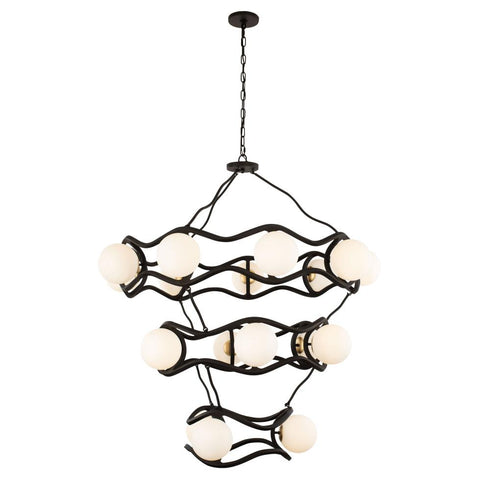 Varaluz Black Betty 18 Light 3 Tier Chandelier Model: 374C18CBFG