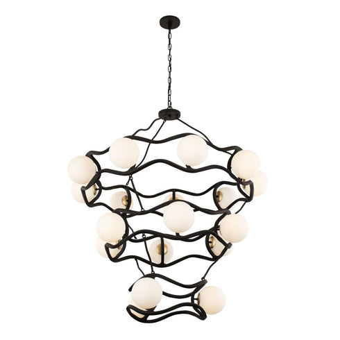 Varaluz Black Betty 18 Light 3 Tier Chandelier Model: 374C18CBFG