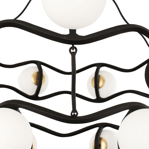 Varaluz Black Betty 18 Light 3 Tier Chandelier Model: 374C18CBFG