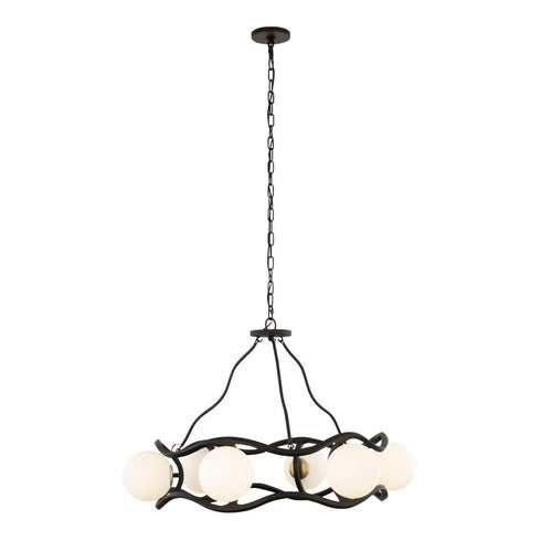 Varaluz Black Betty 6 Light Chandelier Carbo French Model: 374C06CBFG