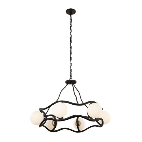 Varaluz Black Betty 6 Light Chandelier Carbo French Model: 374C06CBFG