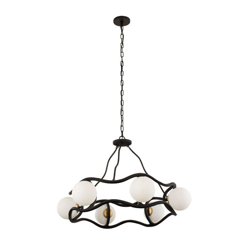 Varaluz Black Betty 6 Light Chandelier Carbo French Model: 374C06CBFG